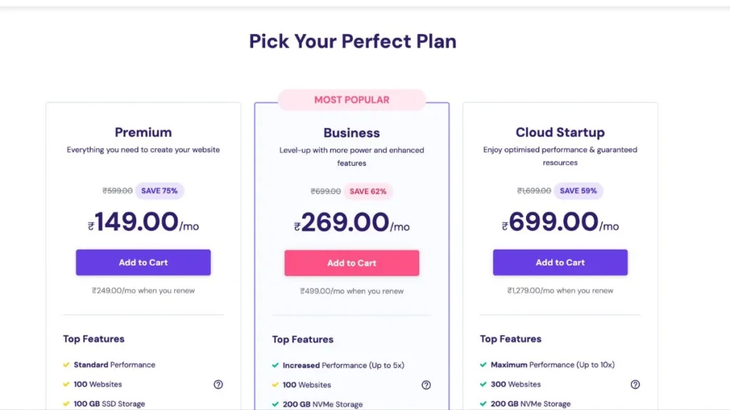 Hostinger hosting plans and pricing